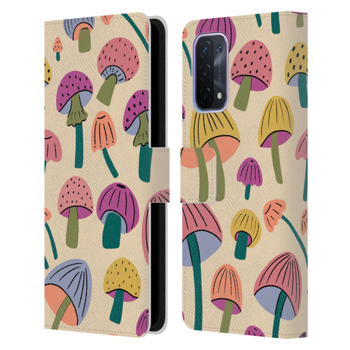 Gabriela Thomeu Retro Magic Mushroom Leather Book Wallet Case Cover For OPPO A54 5G