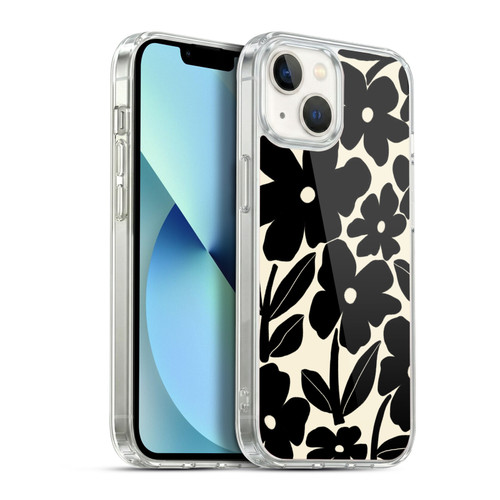 Gabriela Thomeu Retro Black And White Groovy Soft Gel Case for Apple iPhone 13