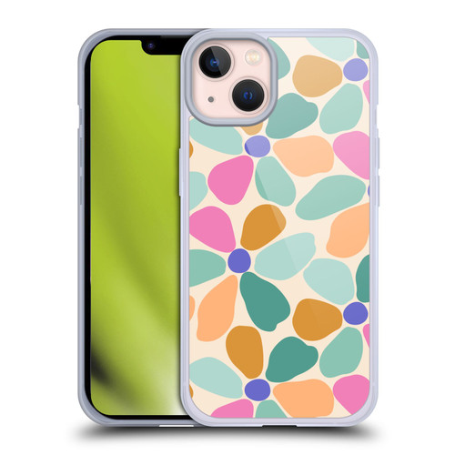 Gabriela Thomeu Retro Colorful Flowers Soft Gel Case for Apple iPhone 13