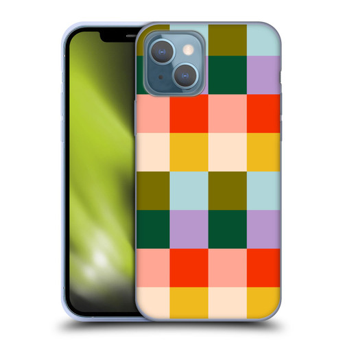 Gabriela Thomeu Retro Checkered Rainbow Vibe Soft Gel Case for Apple iPhone 13