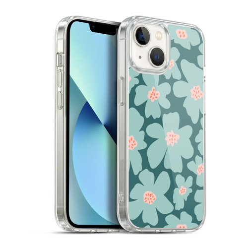 Gabriela Thomeu Retro Daisy Green Soft Gel Case for Apple iPhone 13
