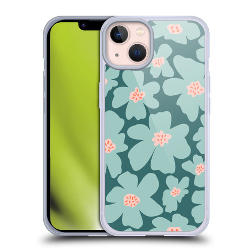 Gabriela Thomeu Retro Daisy Green Soft Gel Case for Apple iPhone 13