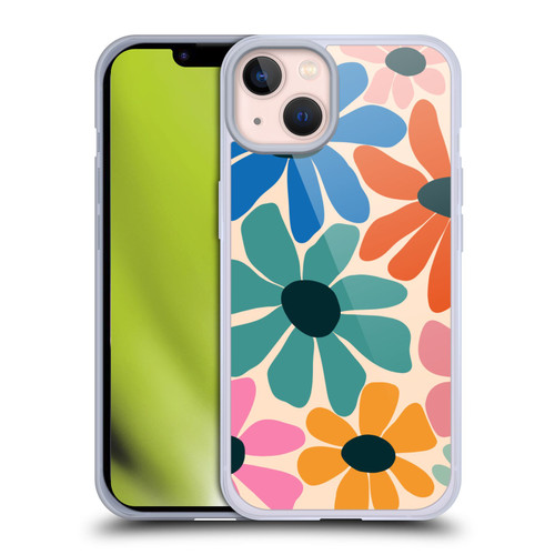 Gabriela Thomeu Retro Fun Floral Rainbow Color Soft Gel Case for Apple iPhone 13