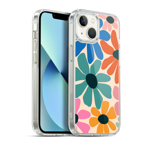 Gabriela Thomeu Retro Fun Floral Rainbow Color Soft Gel Case for Apple iPhone 13