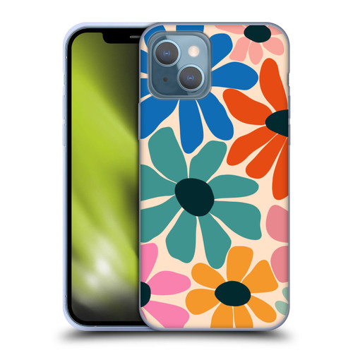 Gabriela Thomeu Retro Fun Floral Rainbow Color Soft Gel Case for Apple iPhone 13