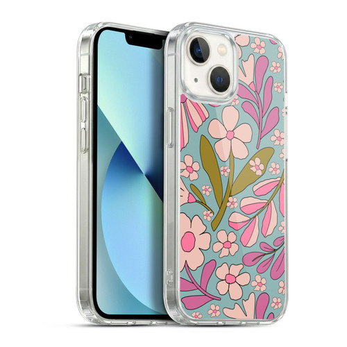 Gabriela Thomeu Retro Groovy 70s Blue Soft Gel Case for Apple iPhone 13