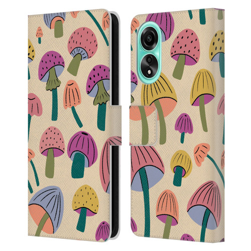 Gabriela Thomeu Retro Magic Mushroom Leather Book Wallet Case Cover For OPPO A78 4G