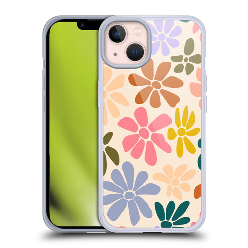 Gabriela Thomeu Retro Rainbow Color Floral Soft Gel Case for Apple iPhone 13