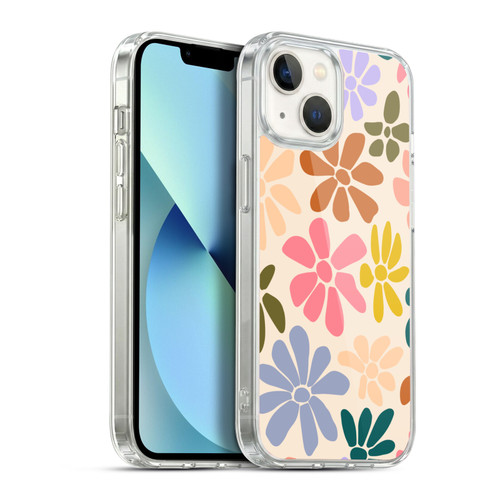 Gabriela Thomeu Retro Rainbow Color Floral Soft Gel Case for Apple iPhone 13