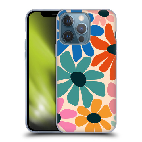 Gabriela Thomeu Retro Fun Floral Rainbow Color Soft Gel Case for Apple iPhone 13 Pro