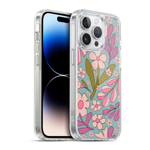 Gabriela Thomeu Retro Groovy 70s Blue Soft Gel Case for Apple iPhone 13 Pro & MagSafe