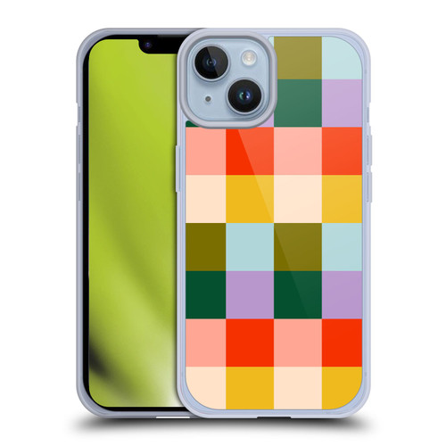 Gabriela Thomeu Retro Checkered Rainbow Vibe Soft Gel Case for Apple iPhone 14