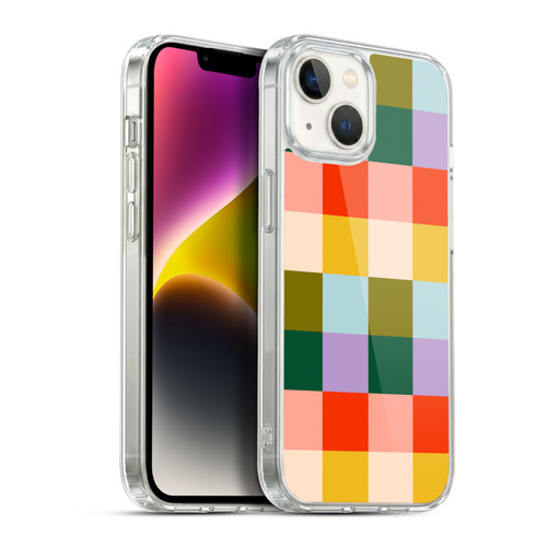 Gabriela Thomeu Retro Checkered Rainbow Vibe Soft Gel Case for Apple iPhone 14