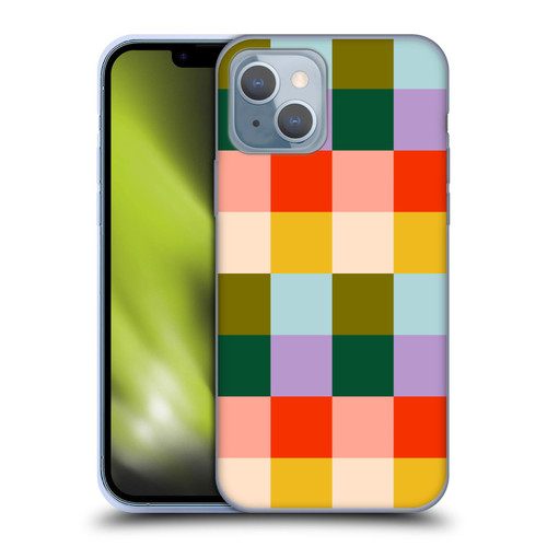 Gabriela Thomeu Retro Checkered Rainbow Vibe Soft Gel Case for Apple iPhone 14