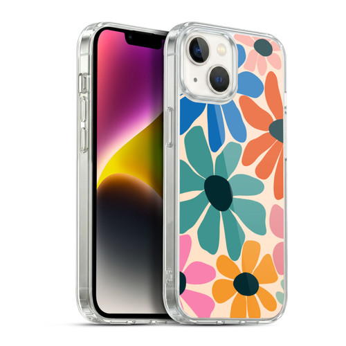 Gabriela Thomeu Retro Fun Floral Rainbow Color Soft Gel Case for Apple iPhone 14