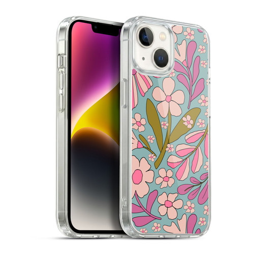 Gabriela Thomeu Retro Groovy 70s Blue Soft Gel Case for Apple iPhone 14