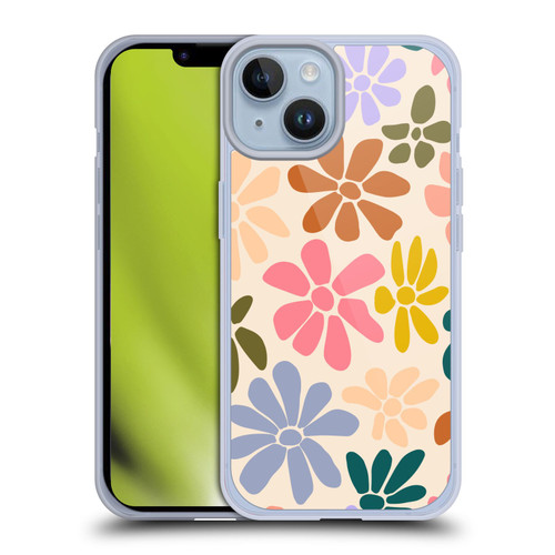 Gabriela Thomeu Retro Rainbow Color Floral Soft Gel Case for Apple iPhone 14