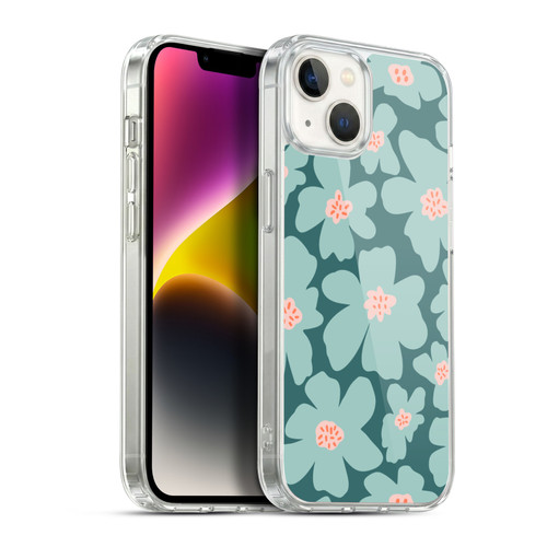 Gabriela Thomeu Retro Daisy Green Soft Gel Case for Apple iPhone 14 Plus & MagSafe