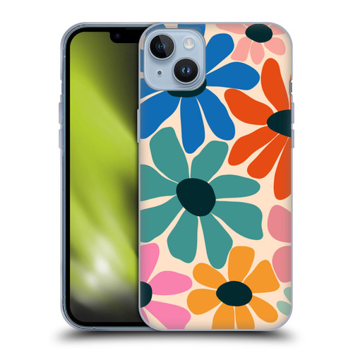 Gabriela Thomeu Retro Fun Floral Rainbow Color Soft Gel Case for Apple iPhone 14 Plus