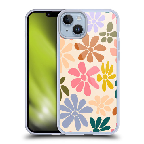 Gabriela Thomeu Retro Rainbow Color Floral Soft Gel Case for Apple iPhone 14 Plus