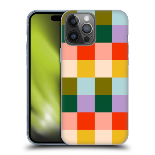 Gabriela Thomeu Retro Checkered Rainbow Vibe Soft Gel Case for Apple iPhone 14 Pro Max