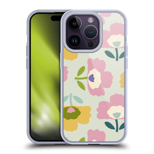 Gabriela Thomeu Retro Scandinavian Floral Soft Gel Case for Apple iPhone 14 Pro