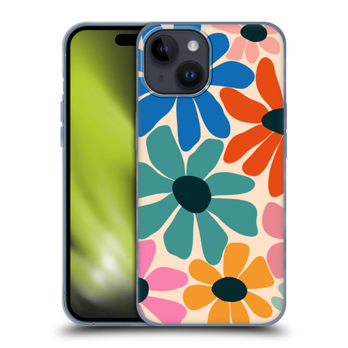 Gabriela Thomeu Retro Fun Floral Rainbow Color Soft Gel Case for Apple iPhone 15