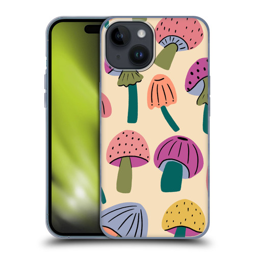 Gabriela Thomeu Retro Magic Mushroom Soft Gel Case for Apple iPhone 15
