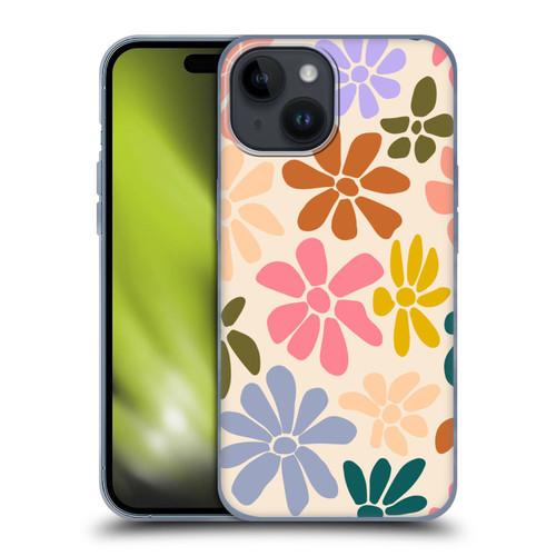 Gabriela Thomeu Retro Rainbow Color Floral Soft Gel Case for Apple iPhone 15
