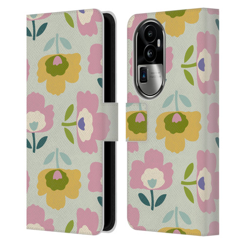 Gabriela Thomeu Retro Scandinavian Floral Leather Book Wallet Case Cover For OPPO Reno10 Pro+