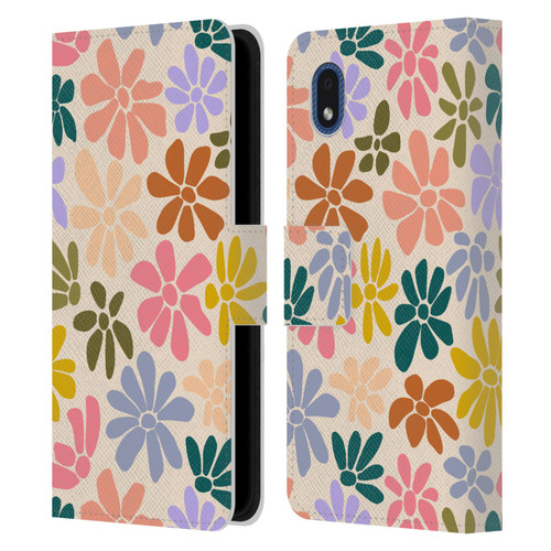 Gabriela Thomeu Retro Rainbow Color Floral Leather Book Wallet Case Cover For Samsung Galaxy A01 Core (2020)