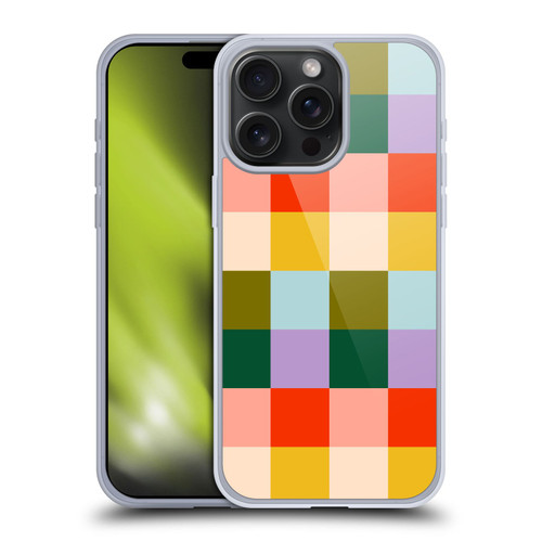 Gabriela Thomeu Retro Checkered Rainbow Vibe Soft Gel Case for Apple iPhone 15 Pro Max