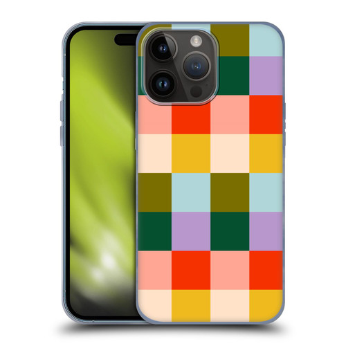 Gabriela Thomeu Retro Checkered Rainbow Vibe Soft Gel Case for Apple iPhone 15 Pro Max