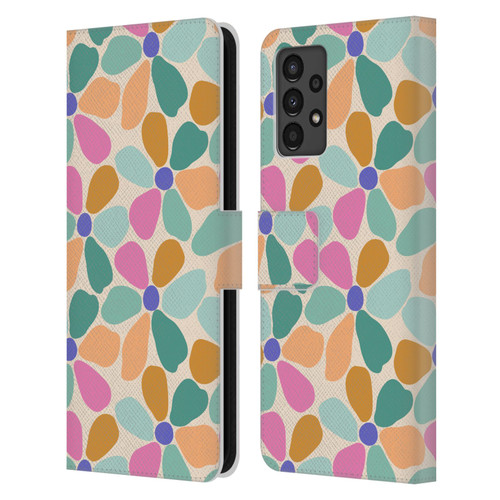 Gabriela Thomeu Retro Colorful Flowers Leather Book Wallet Case Cover For Samsung Galaxy A13 (2022)
