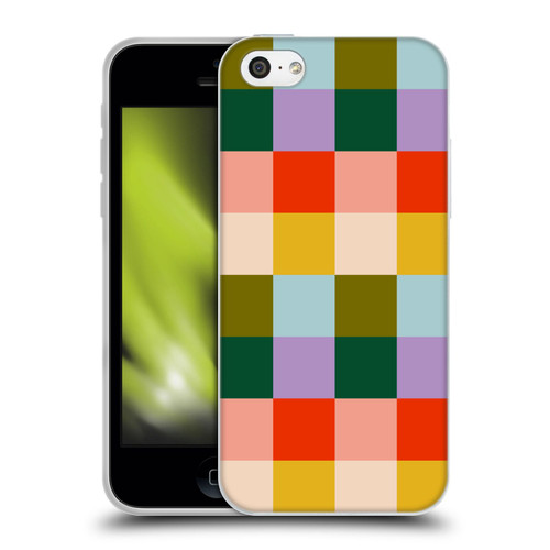 Gabriela Thomeu Retro Checkered Rainbow Vibe Soft Gel Case for Apple iPhone 5c