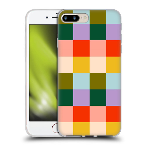Gabriela Thomeu Retro Checkered Rainbow Vibe Soft Gel Case for Apple iPhone 7 Plus / iPhone 8 Plus