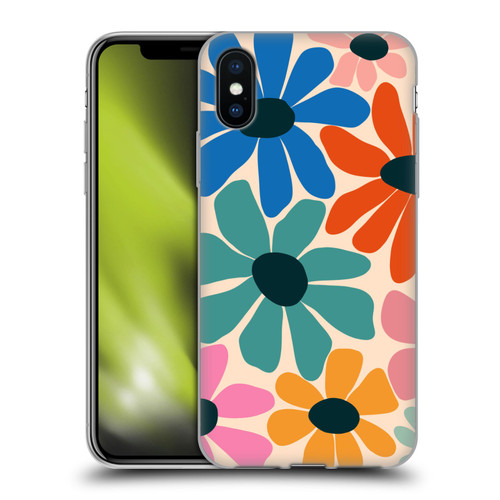 Gabriela Thomeu Retro Fun Floral Rainbow Color Soft Gel Case for Apple iPhone X / iPhone XS