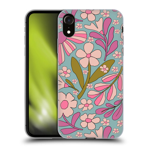 Gabriela Thomeu Retro Groovy 70s Blue Soft Gel Case for Apple iPhone XR
