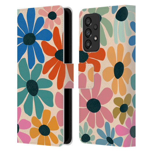 Gabriela Thomeu Retro Fun Floral Rainbow Color Leather Book Wallet Case Cover For Samsung Galaxy A33 5G (2022)