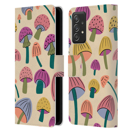 Gabriela Thomeu Retro Magic Mushroom Leather Book Wallet Case Cover For Samsung Galaxy A52 / A52s / 5G (2021)