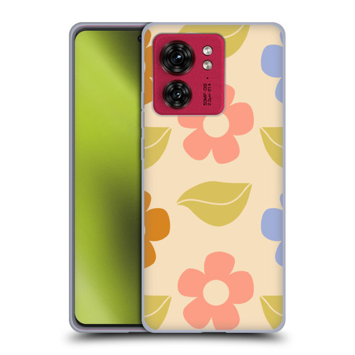 Gabriela Thomeu Retro Flower Vibe Vintage Pattern Soft Gel Case for Motorola Moto Edge 40