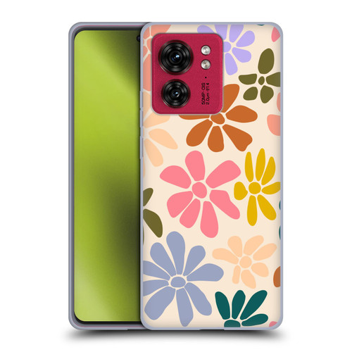 Gabriela Thomeu Retro Rainbow Color Floral Soft Gel Case for Motorola Moto Edge 40