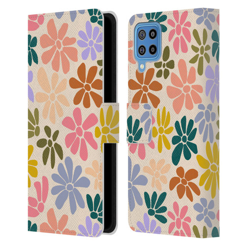 Gabriela Thomeu Retro Rainbow Color Floral Leather Book Wallet Case Cover For Samsung Galaxy F22 (2021)