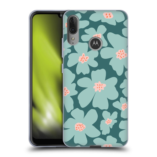 Gabriela Thomeu Retro Daisy Green Soft Gel Case for Motorola Moto E6 Plus