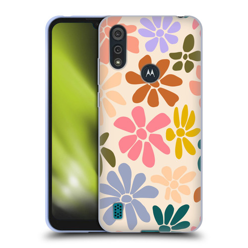 Gabriela Thomeu Retro Rainbow Color Floral Soft Gel Case for Motorola Moto E6s (2020)