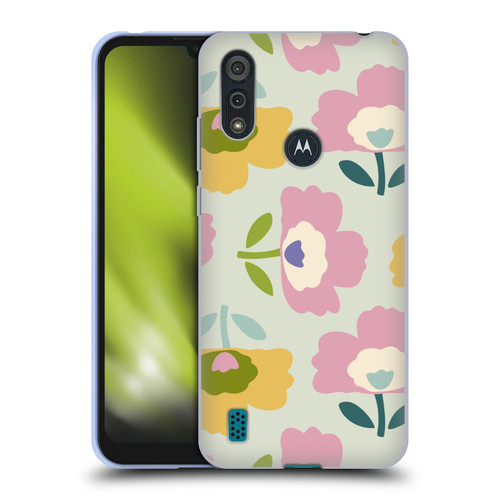 Gabriela Thomeu Retro Scandinavian Floral Soft Gel Case for Motorola Moto E6s (2020)