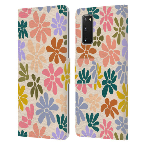 Gabriela Thomeu Retro Rainbow Color Floral Leather Book Wallet Case Cover For Samsung Galaxy S20 / S20 5G