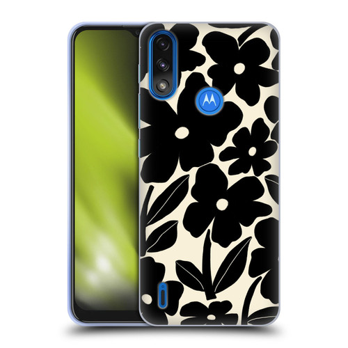 Gabriela Thomeu Retro Black And White Groovy Soft Gel Case for Motorola Moto E7 Power / Moto E7i Power