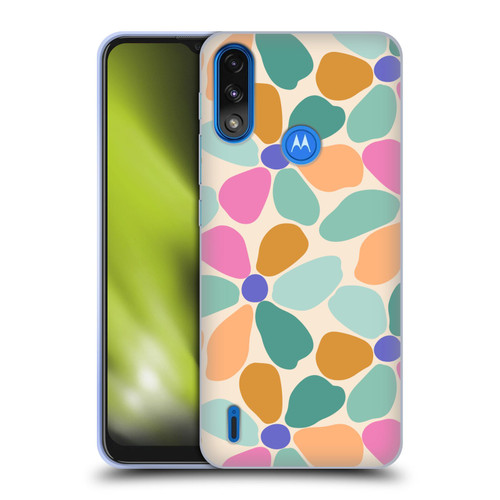Gabriela Thomeu Retro Colorful Flowers Soft Gel Case for Motorola Moto E7 Power / Moto E7i Power