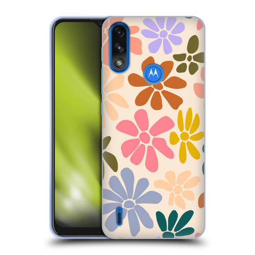 Gabriela Thomeu Retro Rainbow Color Floral Soft Gel Case for Motorola Moto E7 Power / Moto E7i Power